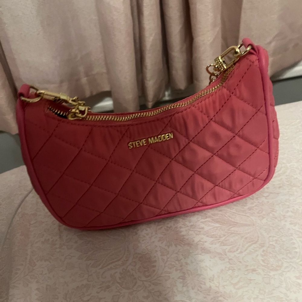 Steve Madden Quilted Pink Shoulder Bag